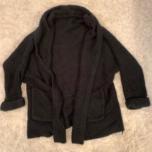 Black oversized cardigan with pockets